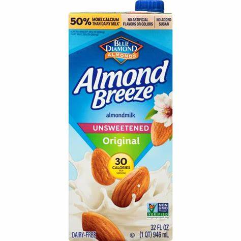 Blue Diamond Almond Breeze Unsweetened Original Almond Milk - 32oz